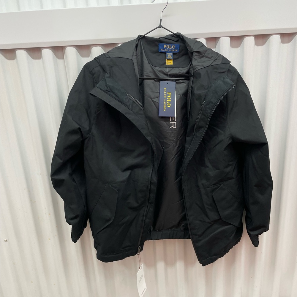 Polo Ralph Lauren Kids Boys Black Windbreaker Jacket Size Medium
